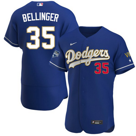 Men's Los Angeles Dodgers #35 Cody Bellinger Royal Blue MLB Championship Flex Base Sttiched Jersey Men's Los Angeles Dodgers #35 Cody Bellinger Royal Blue MLB Championship Flex Base Sttiched Jersey